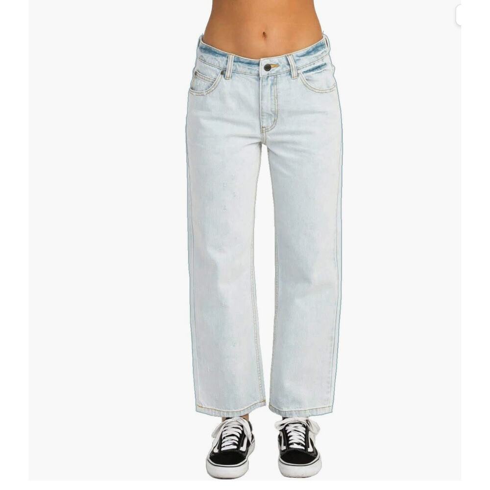 RVCA Filtered Skater Distressed Jean | Bleachout | Womens 28 NWT - Picture 2 of 11